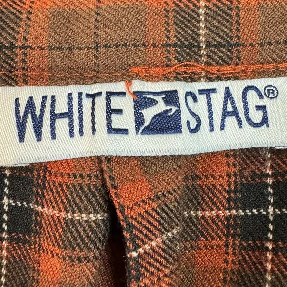 White Stag skirt women 12 vintage pleated plaid flannel mini brown - Picture 4 of 8